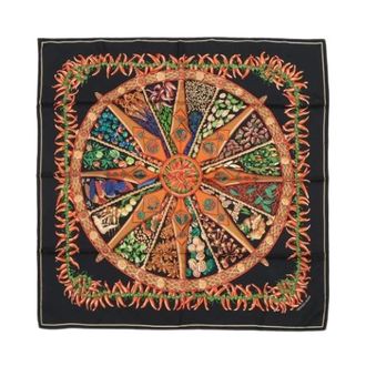 Herm&egrave;s Pre-owned Scarves, female, Multicolor, Size: ONE SIZE Pre-owned Carre 90 Silk Scarf