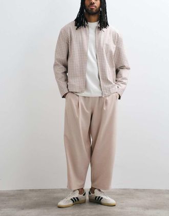 Reclaimed Vintage Pantaloni in lino beige-Bianco