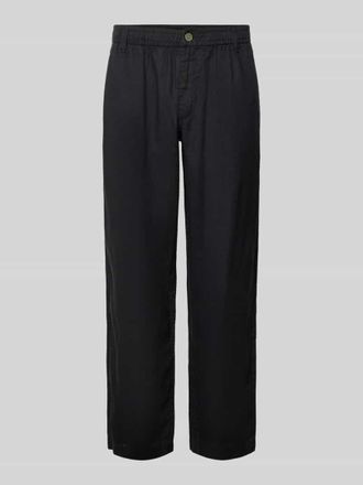 Jack & Jones Jack & Jones Leinenhose mit elastischem Bund Modell KARL LAWRENCE in Black, Gr&ouml;&szlig;e XXL