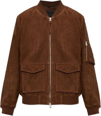 AllSaints Rokko Relaxed Suede Bomberjack - Heren - Leren en Su&egrave;de Jassen - Bruin - M - Katoen - Jassen