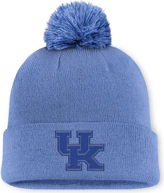Nike Kentucky Primetime Campus Toned Nike Mens College Cuffed Pom Beanie in Blue | NC1640YNKY-UE8