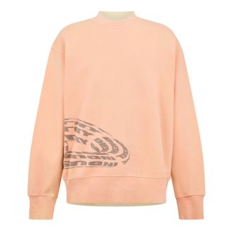 Diesel Heren Sweatshirt met grafische print en ronde hals (Beige)