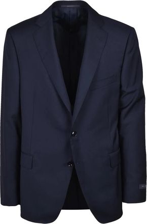 Pal Zileri Navy Blue Wool Men Rounded Jacket