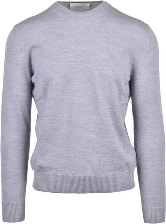 Ballantyne Wol Ronde Hals Pullover Trui - Heren - Ronde hals truien - Grijs - 2XL - Wol - Truien & Vesten