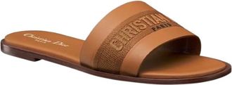 Dior Tan Leather Slides Size 37