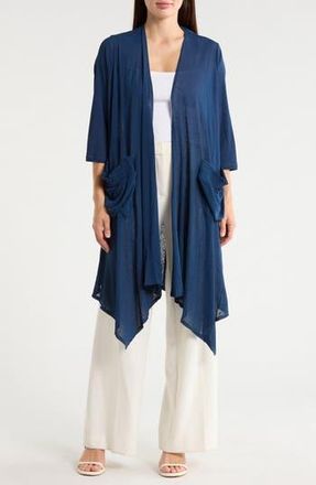 Patrizia Luca Pocket Duster in Navy at Nordstrom Rack, Size Medium
