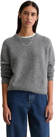 Marc O'Polo Denim Rundhalspullover MARC OPOLO DENIM, Damen, Gr. L, asphalt melange, Strick, Obermaterial: 42% Polyamid, 28% Alpaka, 28% Wolle, 2% Elasthan, normal norma