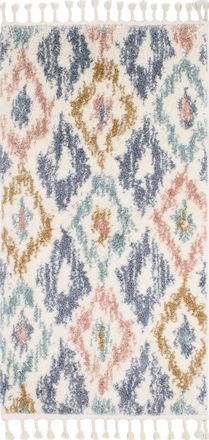 Nazar Rugs Alfombra de pasillo bereber de 80x150 con motivos geom&eacute;tricos pastel