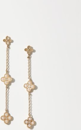 Simons Womens Triple-flower long earrings