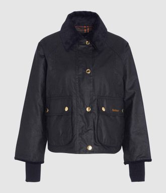 Barbour Veste Cropped Beadnell Wax Black Classic