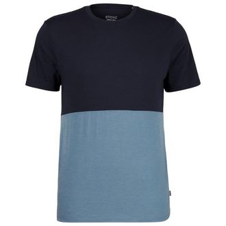 Stoic Merino155 LaholmSt. Colorblock T-Shirt Merinoshirt f&uuml;r Herren | blau