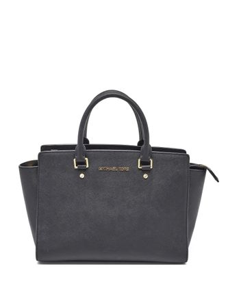 Michael Kors pre-owned Selma satchel bag - women - Fabric/Saffiano Leather - One Size - Black