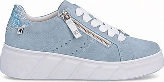 Rieker Womens Carla Ladies Casual Trainers Blue Leather - Size UK 6.5