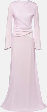 Alexander McQueen Abito lungo in raso drappeggiato