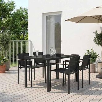 Berkfield Home Outdoor Furniture Set 5 pcs Black & Anthracite Textilene