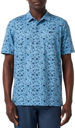 Travis Mathew Featherweight Cottage Print Polo in Blue Heaven at Nordstrom, Size Xx-Large