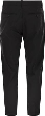 Dondup Mens Ben - Carrot Poplin Trousers - Black Cotton - Size 30 (Waist)