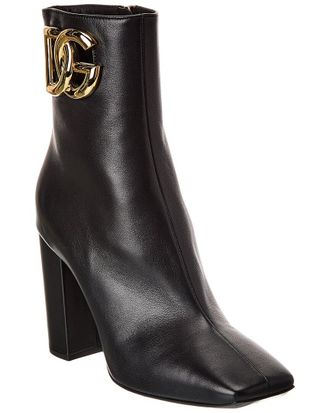 Dolce & Gabbana Dg Logo Leather Bootie