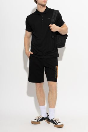 Emporio Armani Polo With Logo Application, Mens, Black