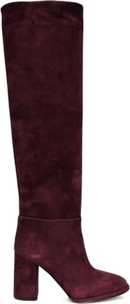 Le Silla Block Heel Boots - women - Calf Suede/Goat Skin/Calf Leather - 37 - Red