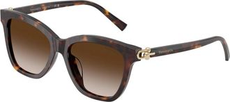 Tiffany & Co. Stijlvolle zonnebril voor moderne vrouwen - Dames - Zonnebrillen - Bruin - 54 MM - Accessoires