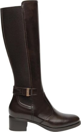 Nero Giardini Stivale Alto in Pelle e Tessuto - - Shoes - Donna - Marrone - 39 EU