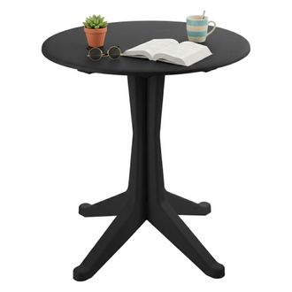 Dmora Dmora Table Ronde, Made In Italy, 70x70x72 Cm, Couleur Anthracite