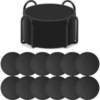 OEM Juego De 12 Posavasos De Silicona Con Soporte, Posavasos Para Gafas, Juego De Posavasos, Dise&ntilde;o Redondo, Posavasos, Antideslizantes, Resistentes Al Ca