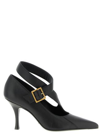 Khaite Black Lamb Leather High Heel Womens Pumps