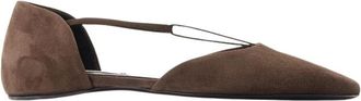Toteme Puntige T-Strap Ballerinas in Bruin - Dames - Ballerinas - Bruin - 36 EU - Leer - Schoenen