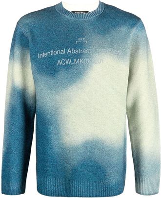 A-Cold-Wall* gradient-knit crew-neck jumper - men - Wool/Cotton - L - Grey