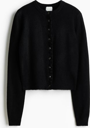 H&M Cardigan mit Volants - Schwarz