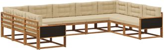 vidaXL Conjunto De Sof&aacute;s De Exterior 9 Uds. Natural Y Beige Vidaxl