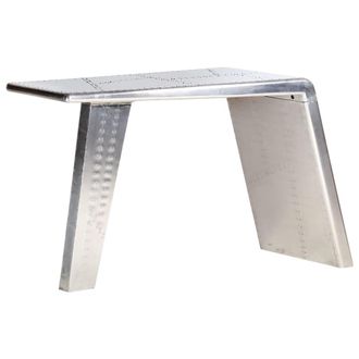 vidaXL Escritorio De Ala De Avi&oacute;n Metal Plateado 112x50x76 Cm Vidaxl