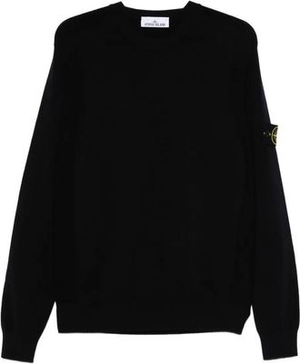 Stone Island Stretch Wool Crewneck Sweater With Reverse Stitch Details Clothing