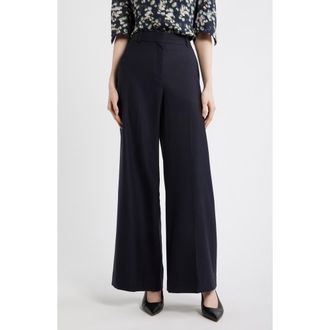 Theory Mid Rise Wide Leg Pants in Dark Navy at Nordstrom, Size 00