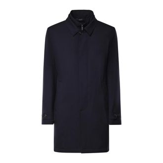 Fay Morning Coat - Heren - Mantels - Blauw - Maat: XL Zijde