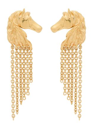 Chlo&eacute; The Chlo&eacute; Chain Horse Drop Earrings - Gold - One Size