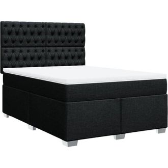vidaXL Vidaxl - Cama Box Spring Con Colch&oacute;n Tela Negro 160x200 Cm