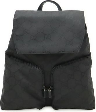 Gucci Black Nylon Leather Backpack (Pre-Owned)