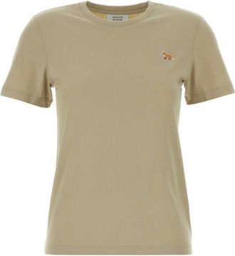 Maison Kitsun&eacute; T-Shirts, female, Beige, Size: M Baby Fox Regular Tee Shirt