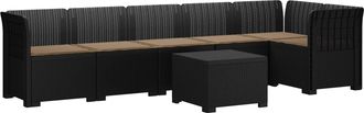 vidaXL Sof&aacute; De Jard&iacute;n Para 6 Personas Con Cojines Estilo Rattan Pp Vidaxl