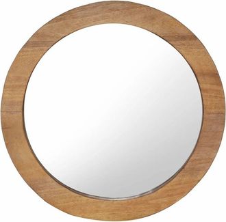 vidaXL Wall Mirror 60 cm Teak Round vidaXL