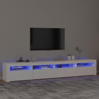 Berkfield Home TV Cabinet with LED Lights White 240x35x40 cm | Size: 240 x 35 x 40 cm