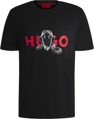 HUGO BOSS Oversize-fit T-shirt in cotton with animal graphic