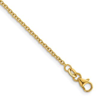 Diamond2Deal 14k Yellow Gold Polished 2.0mm Solid Cable Chain Necklace