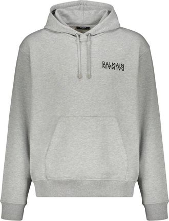 Balmain Hoodie - Heren - Hoodies - Grijs - 2XL - Katoen - Hoodies & sweatvesten