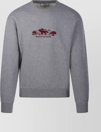 Maison Kitsun&eacute; cotton crew neck long sleeve sweatshirt