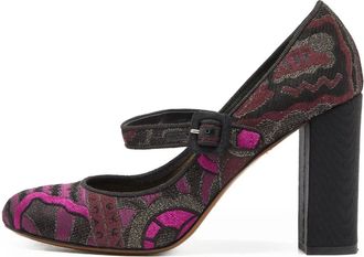 Etro 95mm patterned-jacquard pumps - women - Calf Leather/Satin/Fabric - 37 - Purple