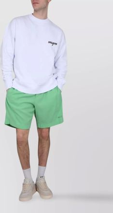 Msgm logo crewneck sweatshirt with palm tree graphic